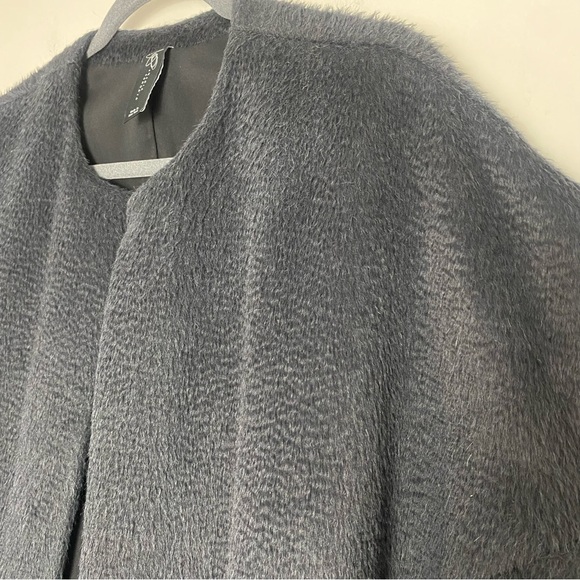 Zero + Maria Cornejo Suri Alpaca Virgin Wool Cocoon Coat Cape Charcoal Gray 6 - Picture 15 of 16